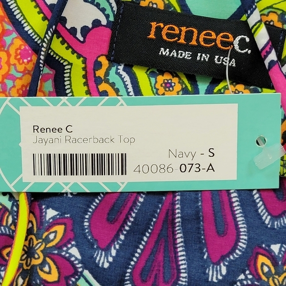 NWT Renee C Jayani Racerback Halter Top Multicolor Stitch Fix Size S Colorful - Picture 6 of 12